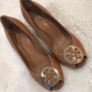 Tory Burch Sally Peep Toe Wedge Pump 6.5